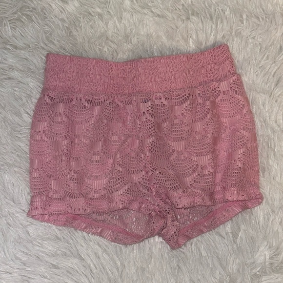 More Than Magic Other - More Than Magic Girl’s Light Pink Crocheted Swim Coverup Shorts Size XS 4/5